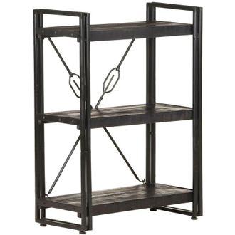 vidaXL Estante Con 3 Estantes 60x30x80 Cm De Manguera Masiva Negra