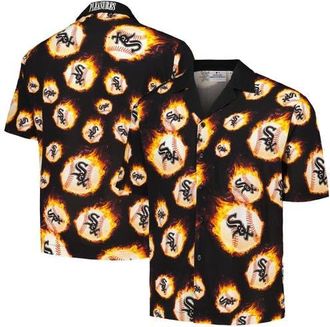 Pleasures Mens PLEASURES Black Chicago White Sox Flame Fireball Button-Up Shirt at Nordstrom, Size Medium