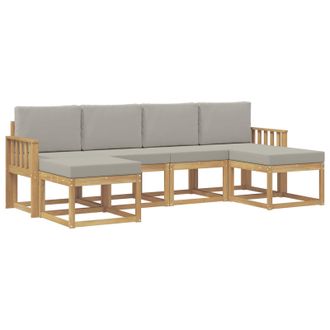 vidaXL Conjunto De Sof&aacute;s De Exterior 6 Pcs Blanco Y Gris Claro Vidaxl