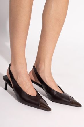 Rotate Leather Heeled Shoes, Womens, Brown