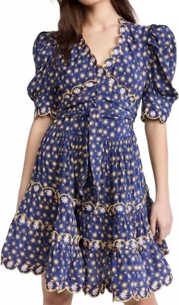Celia B Andromeda Dress In Navy And Yellow