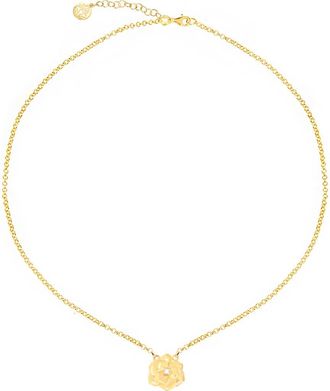 Gabi Rielle Rosebud CZ Pendant Necklace in Gold at Nordstrom Rack