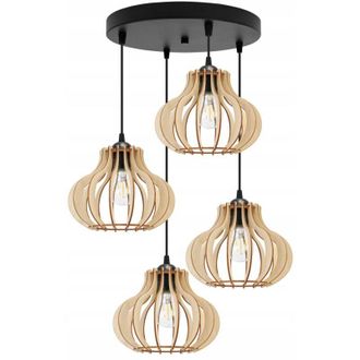 OEM L&aacute;mpara Colgante, L&aacute;mpara De Techo, Madera, Pantalla Led