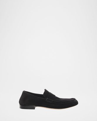 The Row Calf Suede Slip-On Loafers