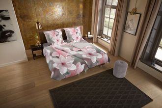 PURE luxury collection Wendebettwäsche »Magnalia« 2 Stk. tlg. 135x200, Pflegeleicht, Reissverschluss, Wendeoptik, Blumen, Magnolie