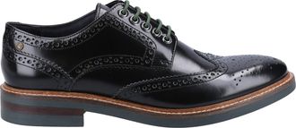 Base London Woburn Excel Mens Brogue Shoes Black Leather - Size UK 12.5