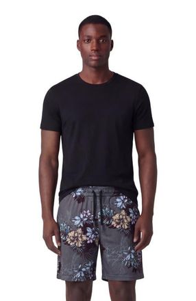Lords of Harlech Exotic Floral Mens Lounge Short in Exotic Floral Black at Nordstrom, Size Xx-Large