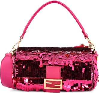 Fendi Baguette NM Bag Sequins Medium shoulder bag - Rosa