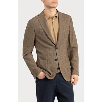 Boglioli K-Jacket Check Virgin Wool Sport Coat in Brown at Nordstrom Rack, Size 42 Us / 52 Eu