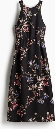 H&M Kleid aus Leinenmix mit Bändern im Rücken - Schwarz