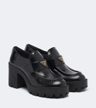 Prada Leather platform loafers