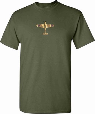 Generic Hawker Hurricane T-Shirt, Fighter Aircraft WW2 Battle of Britain RAF Unisex Adults Top (Militarygreen, M)
