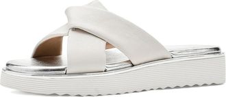 Johnston & Murphy Mitzi Knotted Slide Womens Sandals White Nappa Leather : 6.5 M