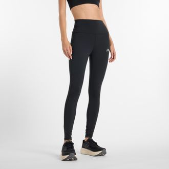 New Balance Lauftights NEW BALANCE Sleek High Rise Legging 27, Damen, Gr. XXL, N-Gr, schwarz (schwarz (001)), Obermaterial: 71% Polyester, 29% Elasthan, Hosen Lau