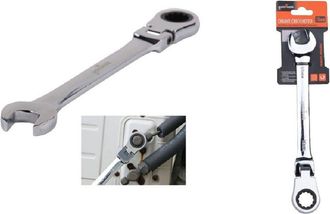 Trade Shop Trade Shop - Chiave A Cricchetto Combinata 18mm Testa Pieghevole Cromo Vanadio Utensile 91739