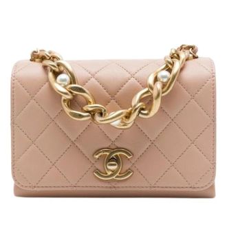 Chanel Pre-owned Quilted Satchel - Dames - Pre-owned - Beige - Maat: ONE Size Leer