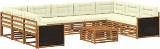 vidaXL Conjunto De Sof&aacute;s De Exterior 10 Uds. Natural Y Crema Vidaxl