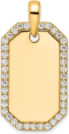 Diamond2Deal 14k Gold Lab Grown Diamond Dog Tag Pendant (1ct, VS, D-E)