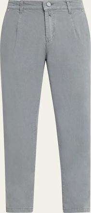 Kiton Mens Pleated Straight-Fit Pants