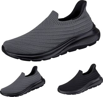 Generic Mens Walking Shoes Casual Slip on Running Sneakers Mesh Lightweight Breathable Tennis Gym Athletic Sports Shoes Soft Sole Durable Non Slip Sneakers wi
