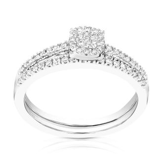 Vir Jewels 1/4 cttw Lab Grown Diamond Wedding Bridal Set in Sterling Silver For Women