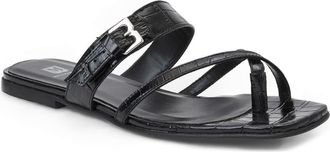 Bruno Magli Noela Croc Embossed Slide Sandal in Black Croc at Nordstrom Rack, Size 7.5