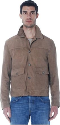 The Jack Leathers Leather Jackets, male, Beige, Size: 2XL Giubbino Valstar