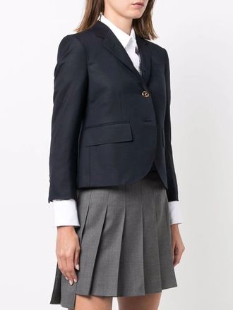 Thom Browne Cappotto sportivo Thom Browne con giromanica alto, vestibilit&agrave; 3, in Super 120s Saia