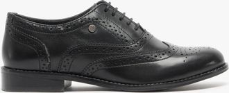 Hush Puppies Womens Hush Puppies NATALIE Womens Leather Brogue Shoes Black - Size: 3