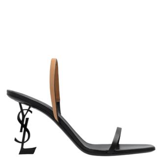 Saint Laurent Opyum Leather Slingback Sandals, Brand Size 40 ( US Size 10 )