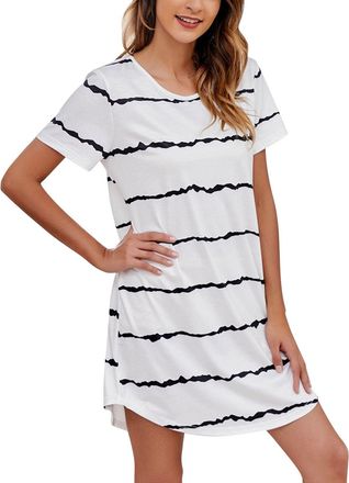 Generic Cotton Nighties For Women Plus Size - Ladies Nightdresses 16-18 Short Sleeve - Summer Nighties Sleepwear Nightwear Pjs Size 20 Nightwear Plus Sizes Ni