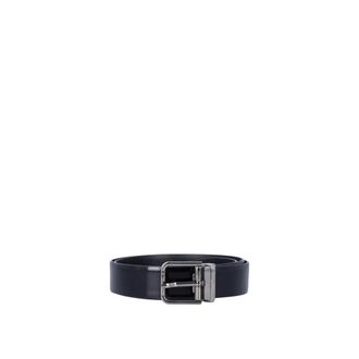 Dolce & Gabbana Accessoires, Heren, Zwart, ONE Size, Leer, Klassieke Zwarte Leren Riem met Gesp