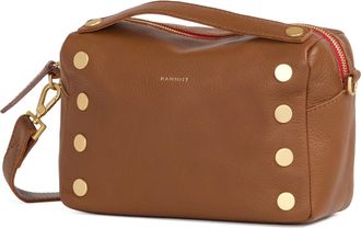 Hammitt Hammitt Evan Crossbody Mahogany Pebble Brushed Gold Red Zip Sml