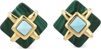 Cartier Orecchini con malachite e turchese 1973 - Verde