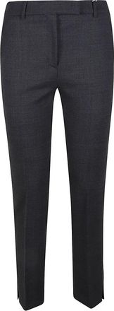 Incotex Stretch wollen grijze broek - Dames - Slim Fit Broeken - Grijs - XS - Wol - Broeken
