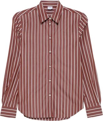 Aspesi Lange Mouwen Shirt - Dames - Overhemden - Bruin - S - Katoen - Overhemden