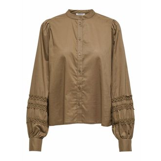 Only Losvallende blouse, maokraag, geborduurd detail