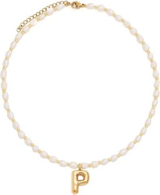 Petit Moments Dainty Initial Pendant Necklace in Gold-P at Nordstrom