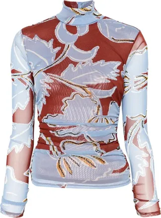 Diane Von F&uuml;rstenberg Logan Floral-print High-neck Top