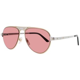 Cartier Mens Gold Tone Rectangular Sunglasses CT0533S004