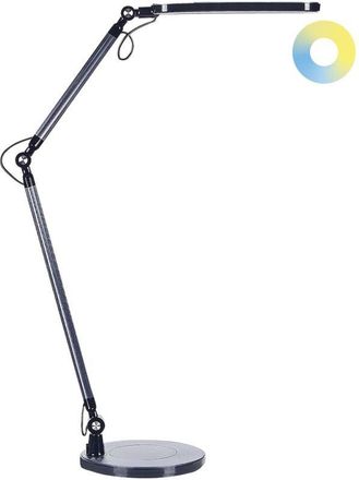 Beliani Lampada da tavolo nera led intensità variabile braccio regolabile Grus