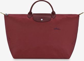 Longchamp Reisetasche aus Segeltuch und Leder Le Pliage Green S