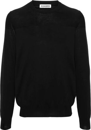 Jil Sander Trui - Heren - Ronde hals truien - Zwart - XL - Truien & Vesten