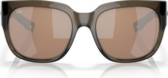 Costa Waterwoman 55mm Polarized Pillow Sunglasses in Taupe /Copper Silver 580G at Nordstrom
