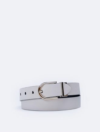 Calvin Klein Womens Reversible Round Buckle Belt - Multi - XS