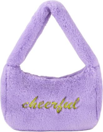 Generic Autumn and winter handheld faux plush bag cute womens crossbody bag(purple,25 * 6 * 16cm)