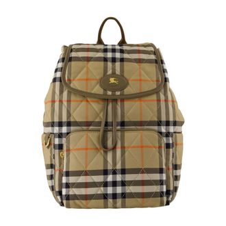 Burberry Womens Horseshoe S21 Backpack Beige Synthetic