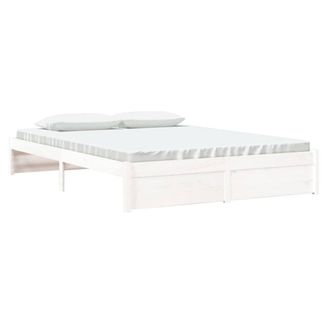 Berkfield Home Beautiful Bed Frame White Solid Wood 160x200 cm