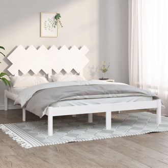 vidaXL Estructura De Cama Doble Madera Maciza Blanca 140x190 Cm Vidaxl