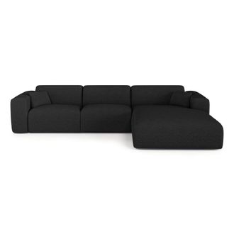 Sia Home Sof&aacute; cama en &aacute;ngulo recto 5 plazas tejido bouclette antracita oscuro